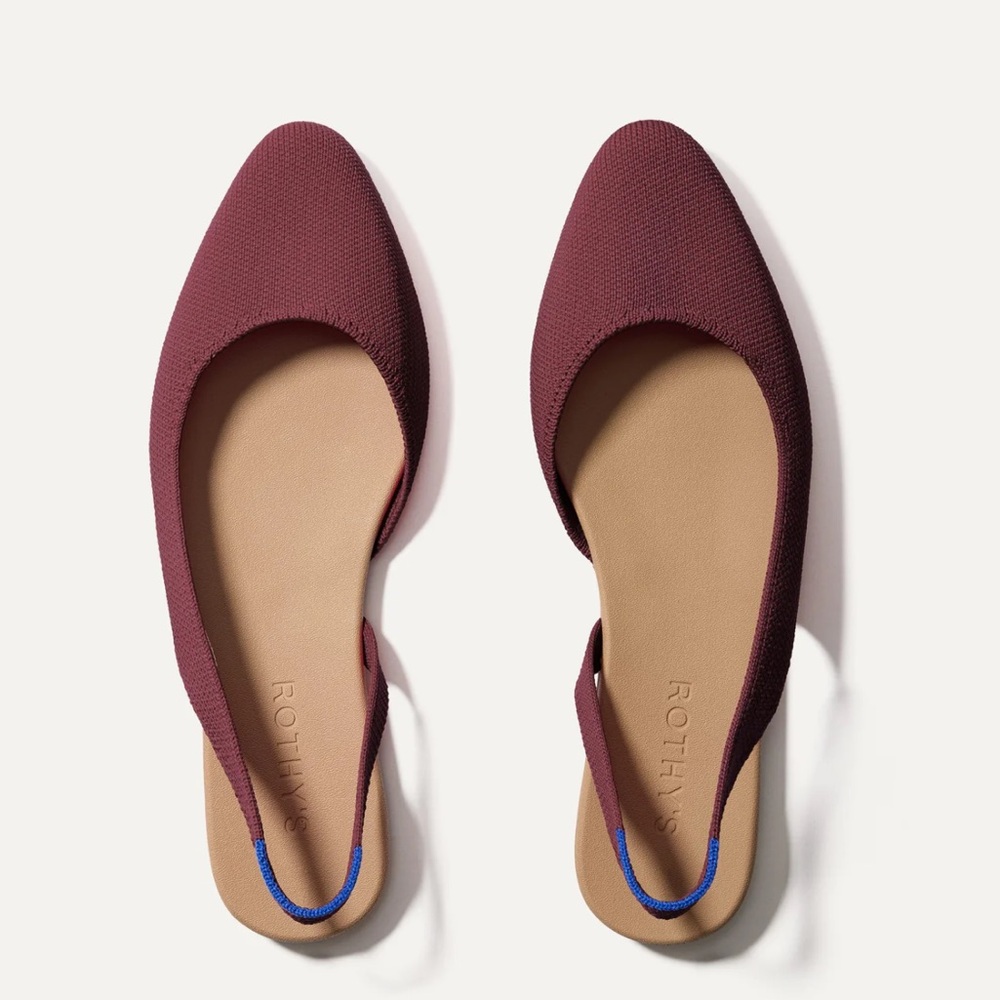 Rothy’s Burgundy Almond Slingback Flats